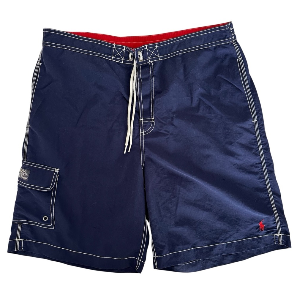 Polo Ralph Lauren Vintage Men’s Blue & Red Swim Trunks Large